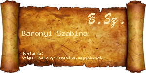 Baronyi Szabina névjegykártya