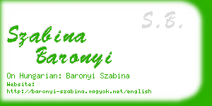 szabina baronyi business card